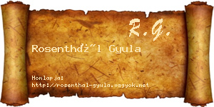 Rosenthál Gyula névjegykártya